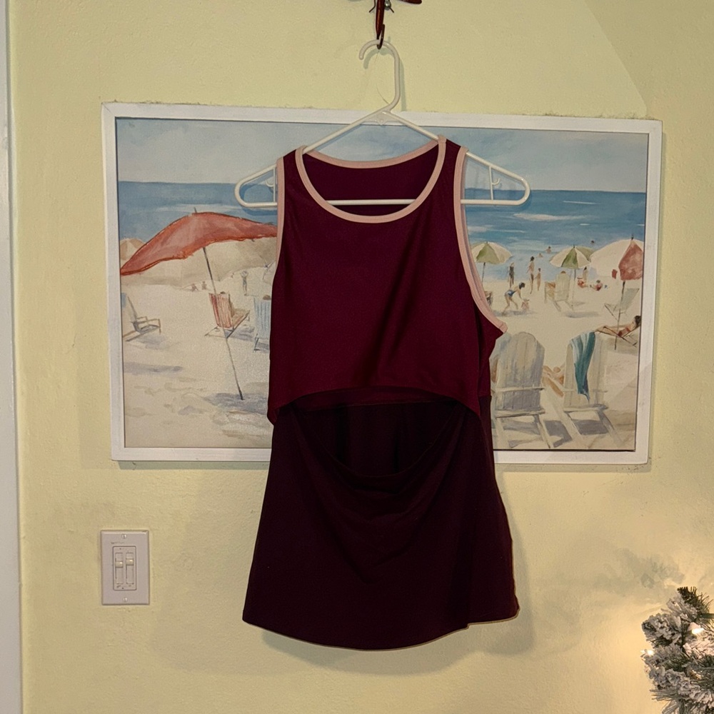 Fabletics Sleeveless Open Midriff Layered Top